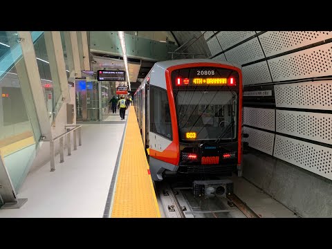 First-Ever Northbound Train! SF MUNI #2022 on T Central Subway Special Weekend Shuttle