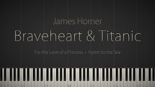 Braveheart & Titanic: Piano Suite - A James Horner Tribute \\ Synthesia Piano Tutorial