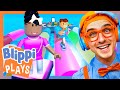 Blippi And Meekah Play Teamwork Puzzles On Roblox PART 1 Blippi Plays Roblox
