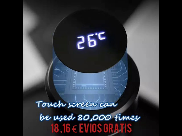 Vídeo relacionado con Trendmiya Juego de regalo personalizado para él y ella, termo con pantalla LED inteligente grabada a medida (500 ml), taza de cerámica negra, cuaderno A5 y bolígrafo táctil, kit de bienvenida único