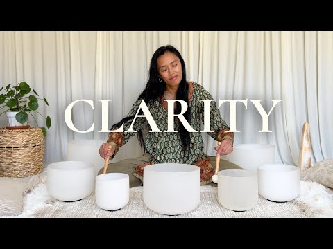 Sound Bath To Clear Brain Fog | Healing Crystal Singing Bowls for Mental Clarity
