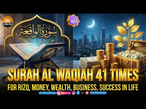 SURAH AL WAQIAH 41 TIMES FOR RIZQ, MONEY, WEALTH, BUSINESS, INCREASE IN SUSTENANCE, SUCCESS IN LIFE.