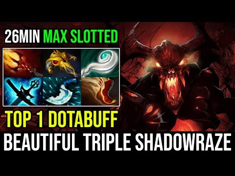 Beautiful Triple Shadowraze by SF God Top 3 MMR Ahjit + Eul's Scepter Build 1ULT 1Death 7.21d Dota 2