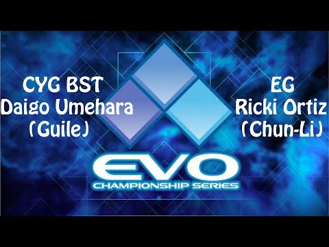 Best moments of SFV EVO 2019 - Day2 TOP128 | CYG BST Daigo Umehara(Guile) vs EG Ricki Ortiz(Chun Li)