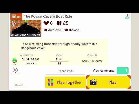 Super Mario Maker 2 - The Poison Cavern Boat Ride