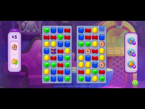 Homescapes level 12967 - no booster gameplay