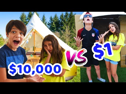 $10,000 Fort vs $10 Fort - Mimi Locks and Mystery Twins
