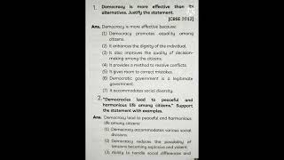 Important question of chapter Outcomes of Democracy (Democratic Politics) Class 10