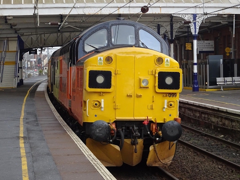 Colas Rail 37099 'Merl Evans 1947-2016' & 37175 At Ayr On 1Q74 15/02/17