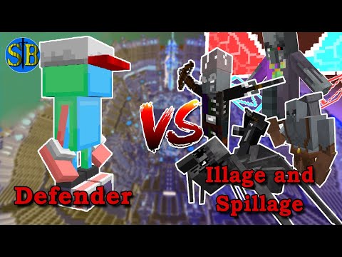Defender(WIP) vs Illage and Spillage | Minecraft Mob Battle