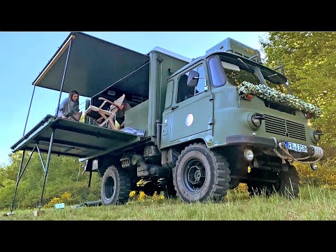 ROBUR DDR Wohnmobil, 4x4 Camping Truck, 🚛 Outdoor Van Life with Friends 😍