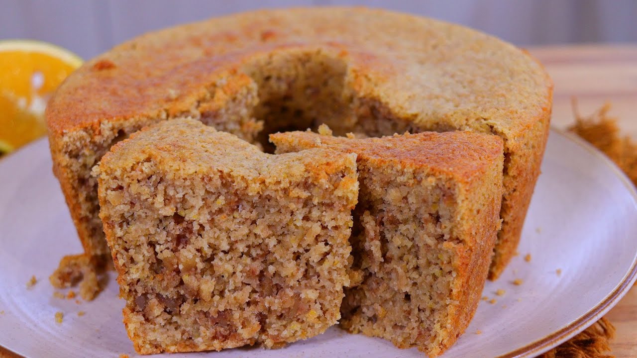 SEM GLÚTEN, SEM LACTOSE E SEM ÓLEO OU MANTEIGA! SUPER FOFINHO | BOLO DE LARANJA COM AVEIA E NOZES