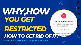 WHY,HOW YOU GET RESTRICTED /  BANNED AND HOW TO GET RID OF IT?|ZEPETO|Queen Blackie