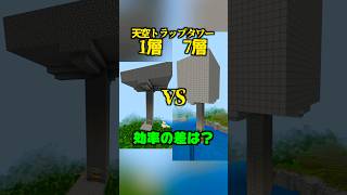 天空トラップタワー1層vs7層、効率検証。【マイクラ】