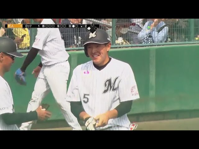 【ファーム】マリーンズ・安田が同点のタイムリー3ベースを放つ!! 2018/4/3 M-G(ファーム)