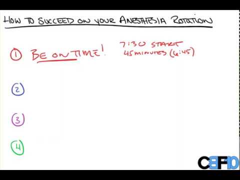 How to Succeed on your Anesthesia Rotation