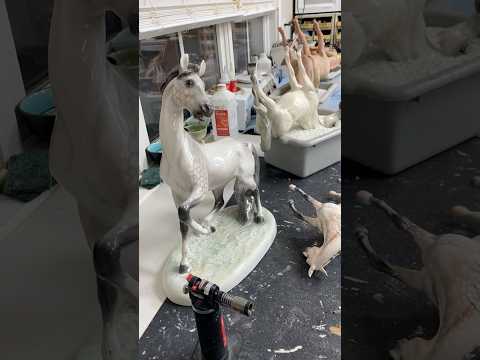 Ten horses and a moose in the restoration studio video