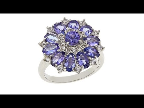 Sterling Silver 2.9ctw Zircon and Tanzanite Ring