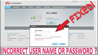 GLOBE AT HOME PREPAID WIFI -Incorrect User Name or Password ?