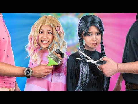 Wednesday Addams and Enid Are Children! RICH ENID’s DAD vs BROKE WEDNESDAY’s DAD! Part 2