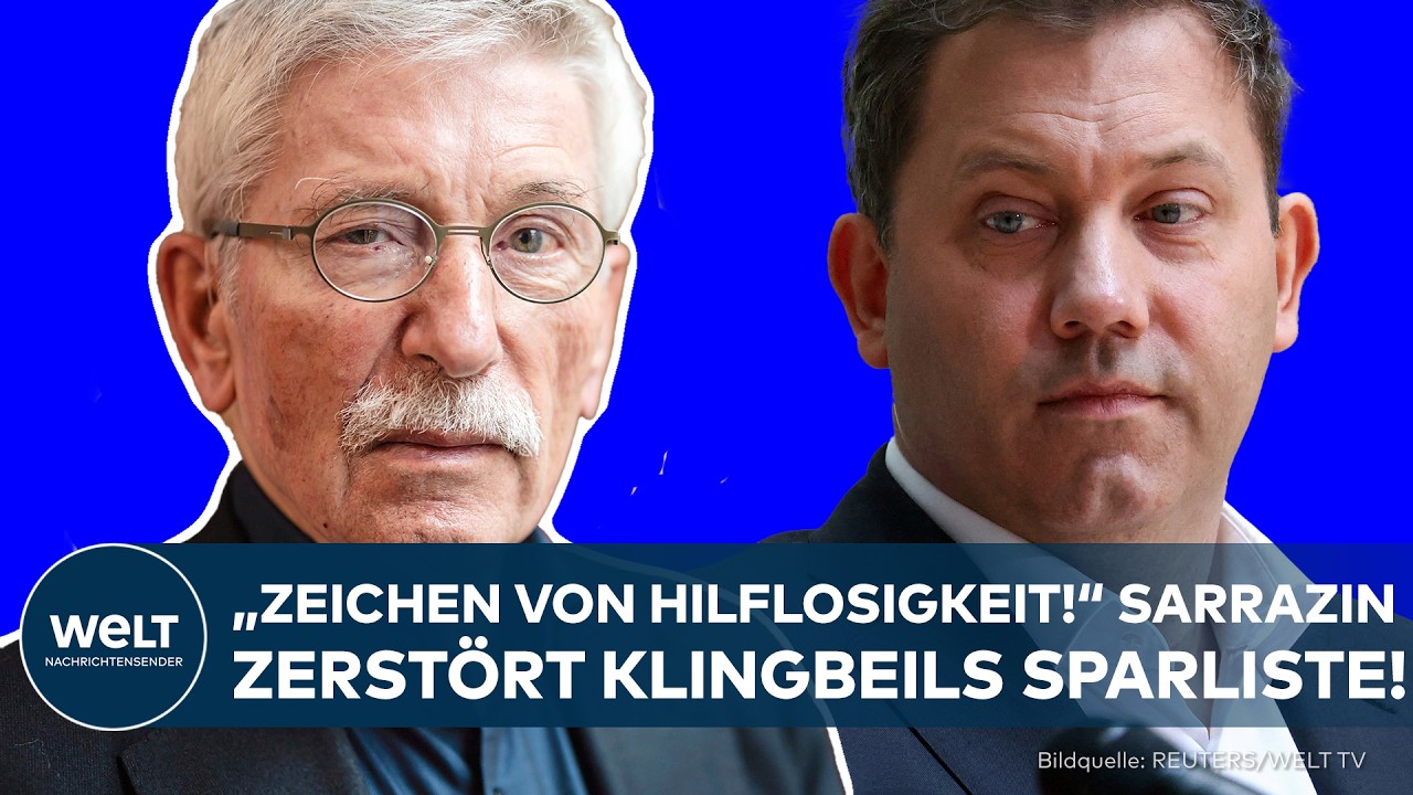 REGIERUNG: „Zeichen von Hilflosigkeit!“ Sarrazin zerstört Klingbeils Sparliste!