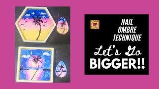 Bigger!! Ombre Nail Technique On Coasters Plus A Giveaway | Resin Art | Beach | Ocean Waves | How To