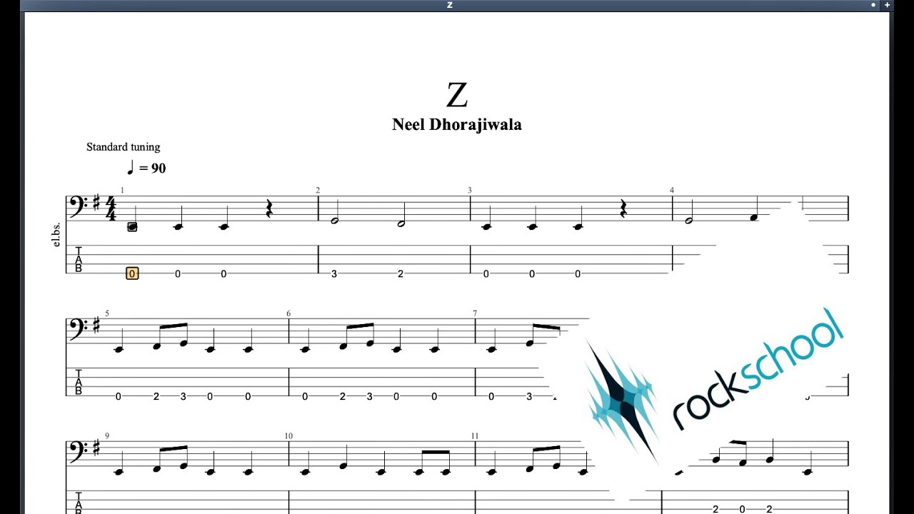 Z Rockschool Debut Grade Bass