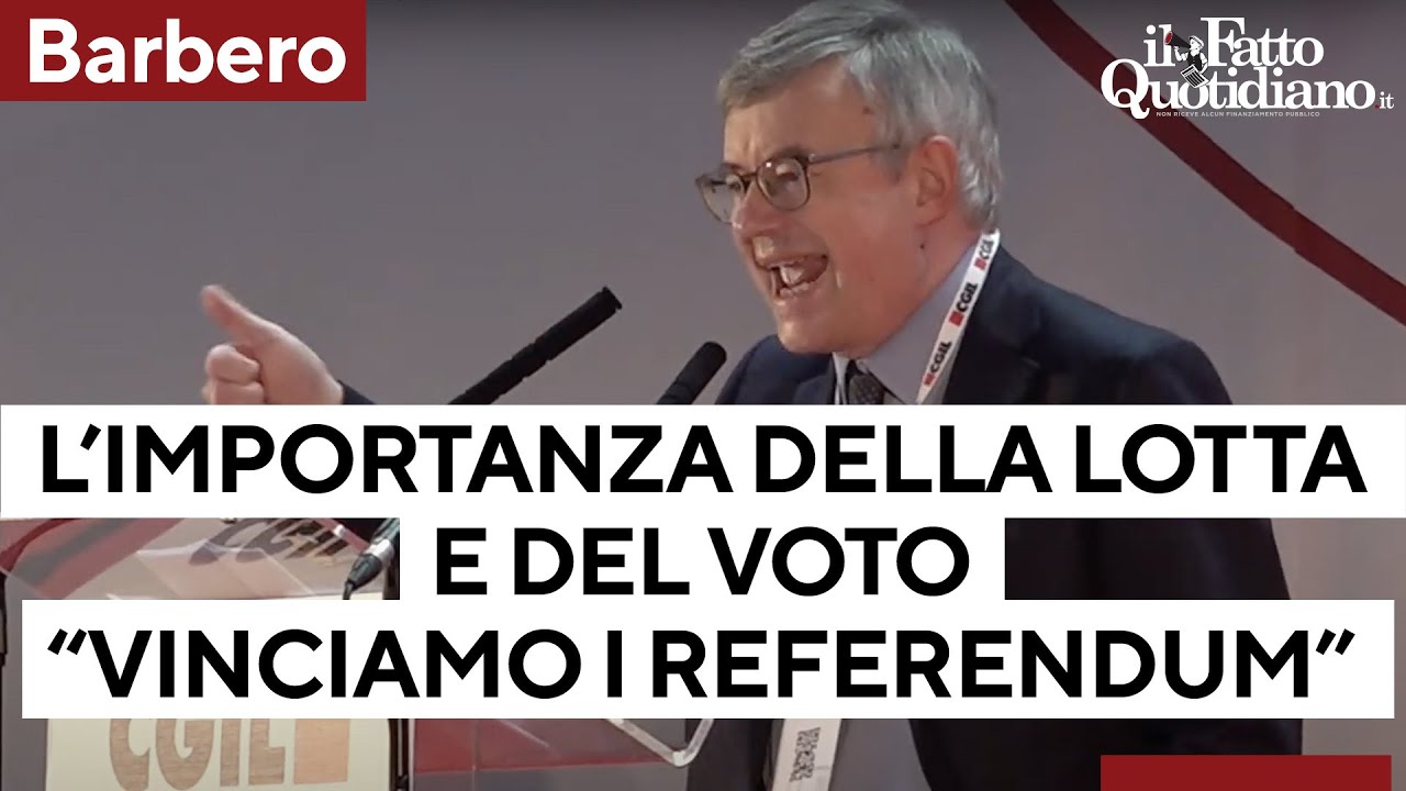 L'intervento integrale di Barbero all'assemblea Cgil su voto e lotta: "Vinciamo i referendum"