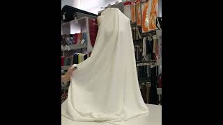 8065-16 Искусственный шёлк матовый цвет Белый 130 гр/м2, 150 см на YouTube 1