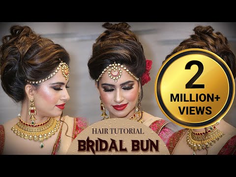 Bridal HIGH Bun Hairstyle Tutorial | Traditional Bridal Hairstyle Tutorials | Krushhh by Konica