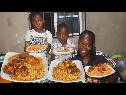 NIGHT COOKING !! HOW TO MAKE CONCOCTION RICE & BEANS RECIPE + FISH, PLANTAIN...