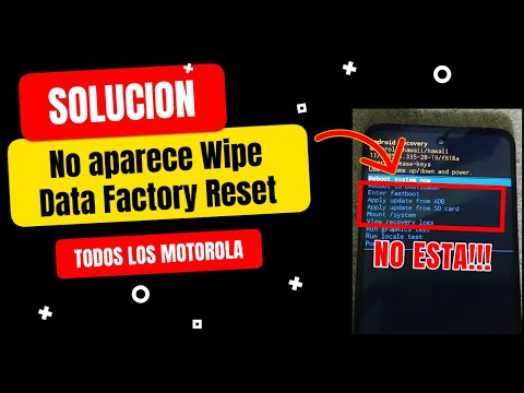 SOLUCIÓN no aparece el Wipe Data Factory Reset en el modo Recovery TODOS LOS MOTOROLA MTK