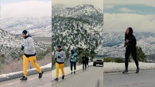 ALYCIA BAUMGARDNER JOINS DEVIN HANEY & DHP ON THEIR MOUNTAIN RUN THROUGH THE SNOW AT 10,000 FEET