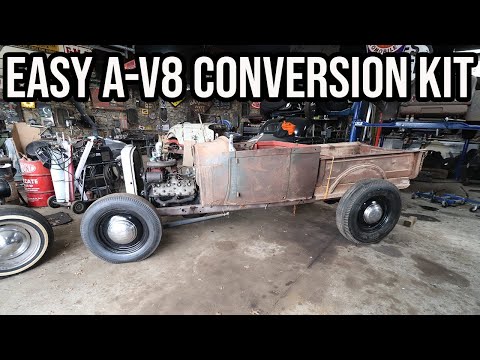 Super Easy BOLT In Ford Model A Flathead V8 Conversion Kit For Our 1929 Shop Truck!!