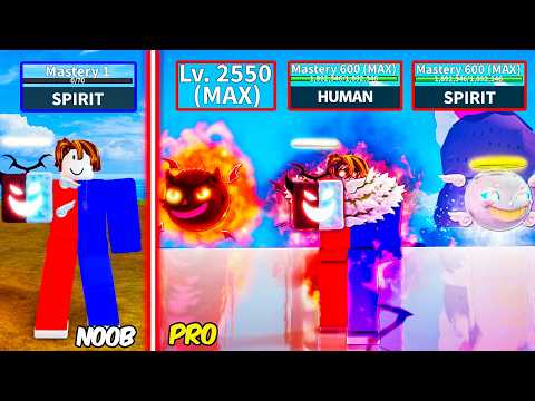 Level 1 to Max Level as Noob Bacon using only Spirit Fruit | Full Human V4 with RTX ON & F2P, 0Robux