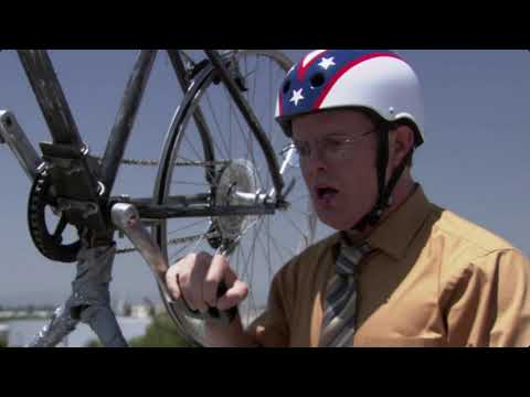 The Office - Dwight attempts to Tight-Rope a Bike