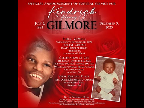Mr. Kendrick Lee "Kenny G" Gilmore Homegoing Tribute Video