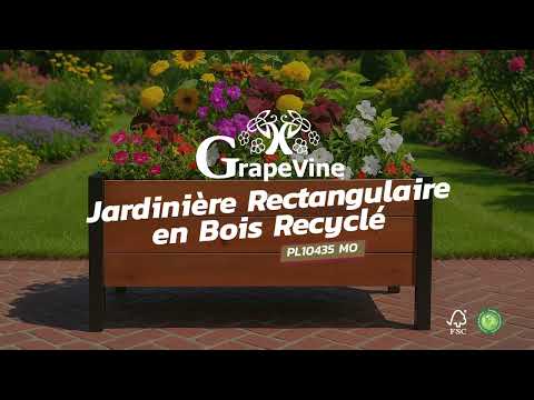 Grapevine Jardinière rectangulaire en bois recyclé (37 po, brun naturel)
