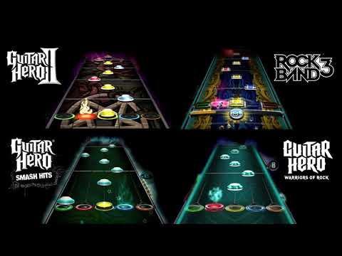 Free Bird chart comparison (GH2, GHSH, RB3, Wii DLC)