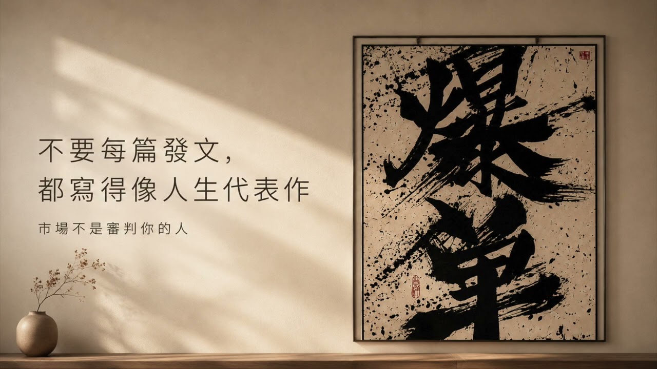 不要每篇發文，都寫得像人生代表作【一天聽一點260706】