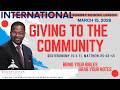 Giving To The Community, Deuteronomy 15:4-11, Matthew 25:43-45, March 15, 2026, Sunday School (INT.)