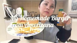 My Homemade Burger Mukbang/Americana Kuwait