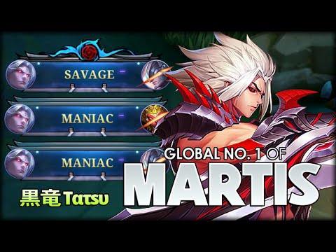 SAVAGE, 2X MANIAC, 22 KILL!! 黒竜 Тατѕυ Global No. 1 of Martis - Mobile Legends: Bang Bang