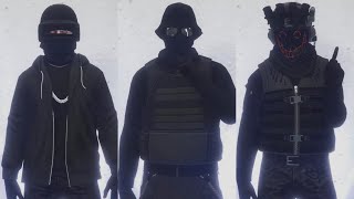 GTA V - 5 Easy Tryhard Outfits Tutorial #70 (Black Outfits 2022)