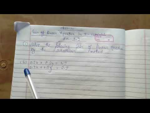 Solve the following Pair of linear equations by the substitution method (iv) Answer