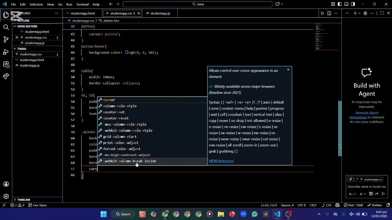 Build a Simple Student Registration System | HTML CSS JavaScript