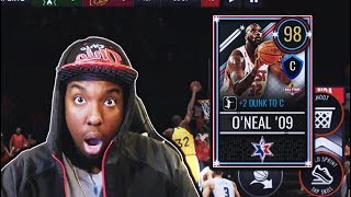 THE 3PT GOD HAS RETURNED!!! 98 OVR ALL STAR SHAQUILLE O&#39;NEAL GAMEPLAY!!! NBA LIVE MOBILE 20