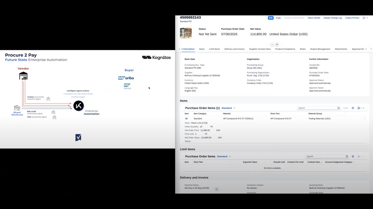 Automating the 4-Way Match in SAP with Kognitos