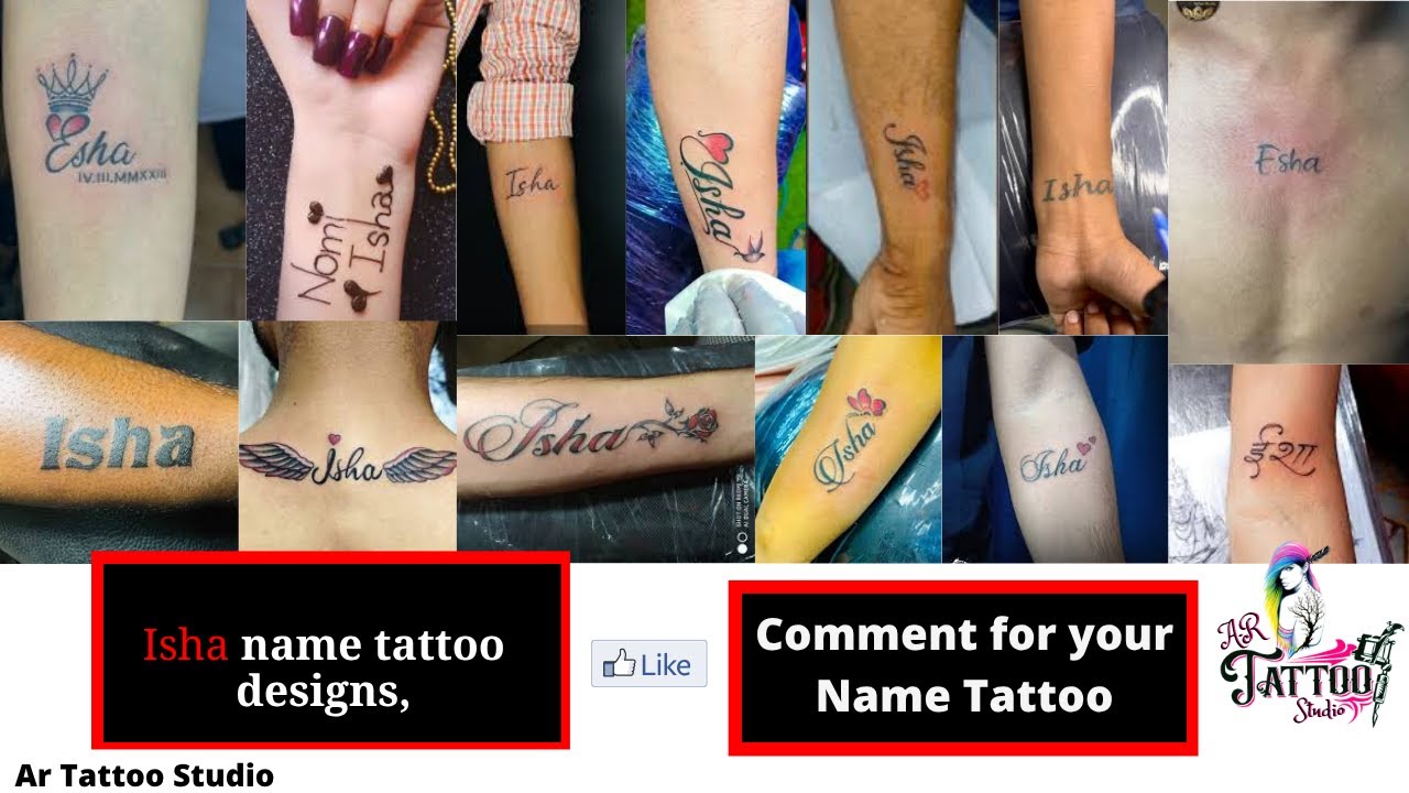 🌟 Isha Name Tattoo Designs | Unique Styles, Fonts & Primark Fashion Finds 🌟