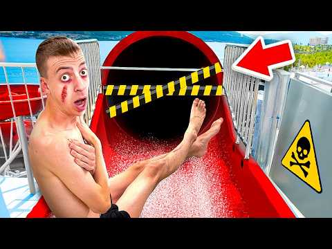 RUTSCHE niemals eine VERBOTENE WASSER RUTSCHE… 😳 (gefährlich)